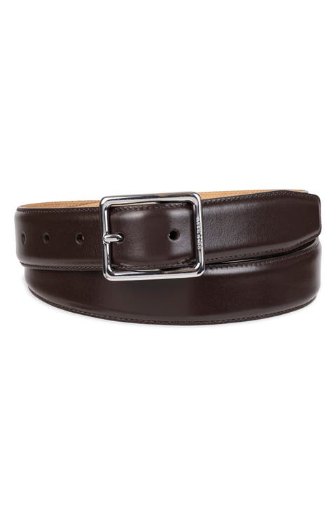Center Bar Leather Belt