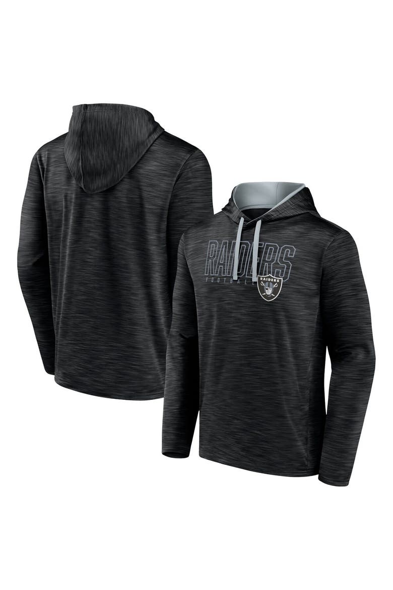 Men's Fanatics Branded Heather Black Las Vegas Raiders Hook and Ladder Pullover Hoodie, Main, color, Heather Black