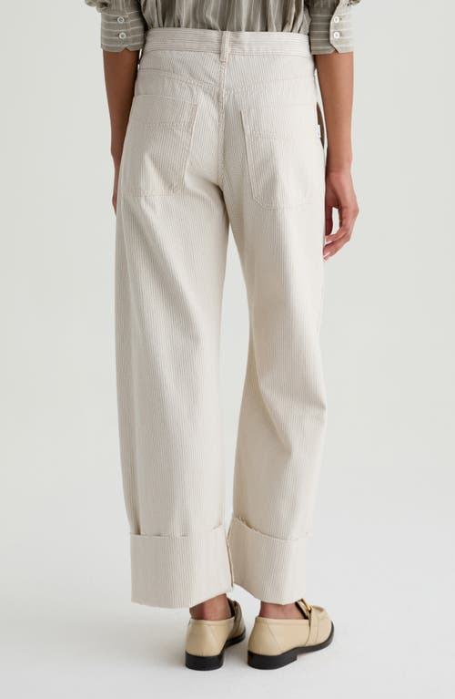 Ag Mercer High Waist Cuffed Barrel Leg Pants In White