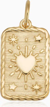 Oradina 14K Yellow Gold It's Love Pendant Charm