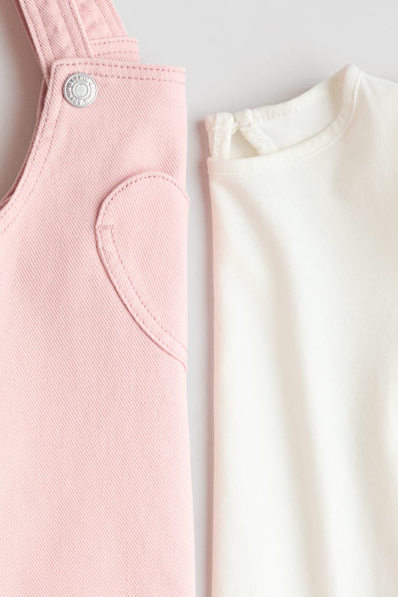 2-piece Cotton Set, Alternate, color, Light pink/white
