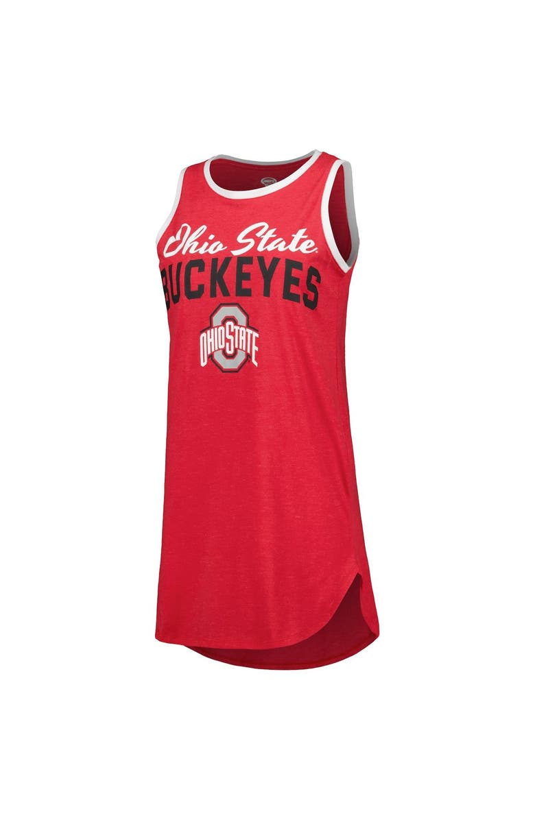 CONCEPTS SPORT Women's Concepts Sport Heather Scarlet Ohio State Buckeyes Tank Nightshirt, Alternate, color, 