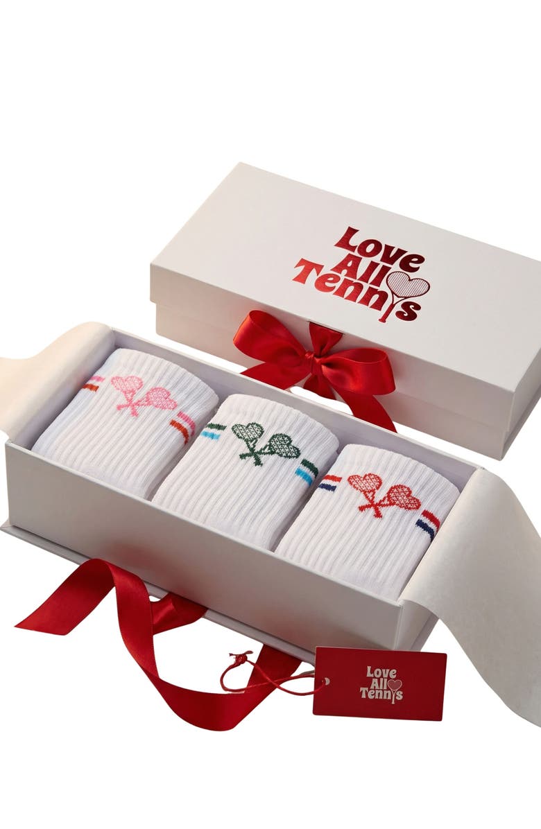 Love All Tennis Sock Bundle, Alternate, color, White