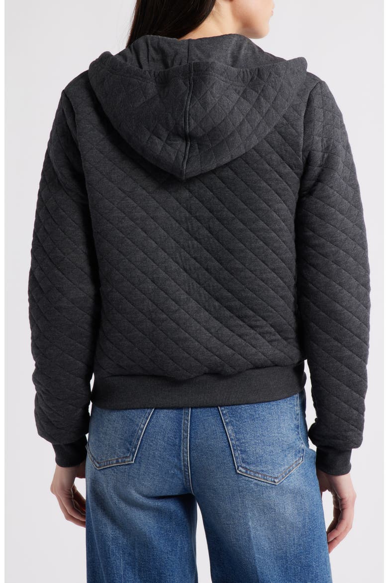 Corbet Quilted Zip-Up Hoodie, Alternate, color, DARK HEATHER GREY