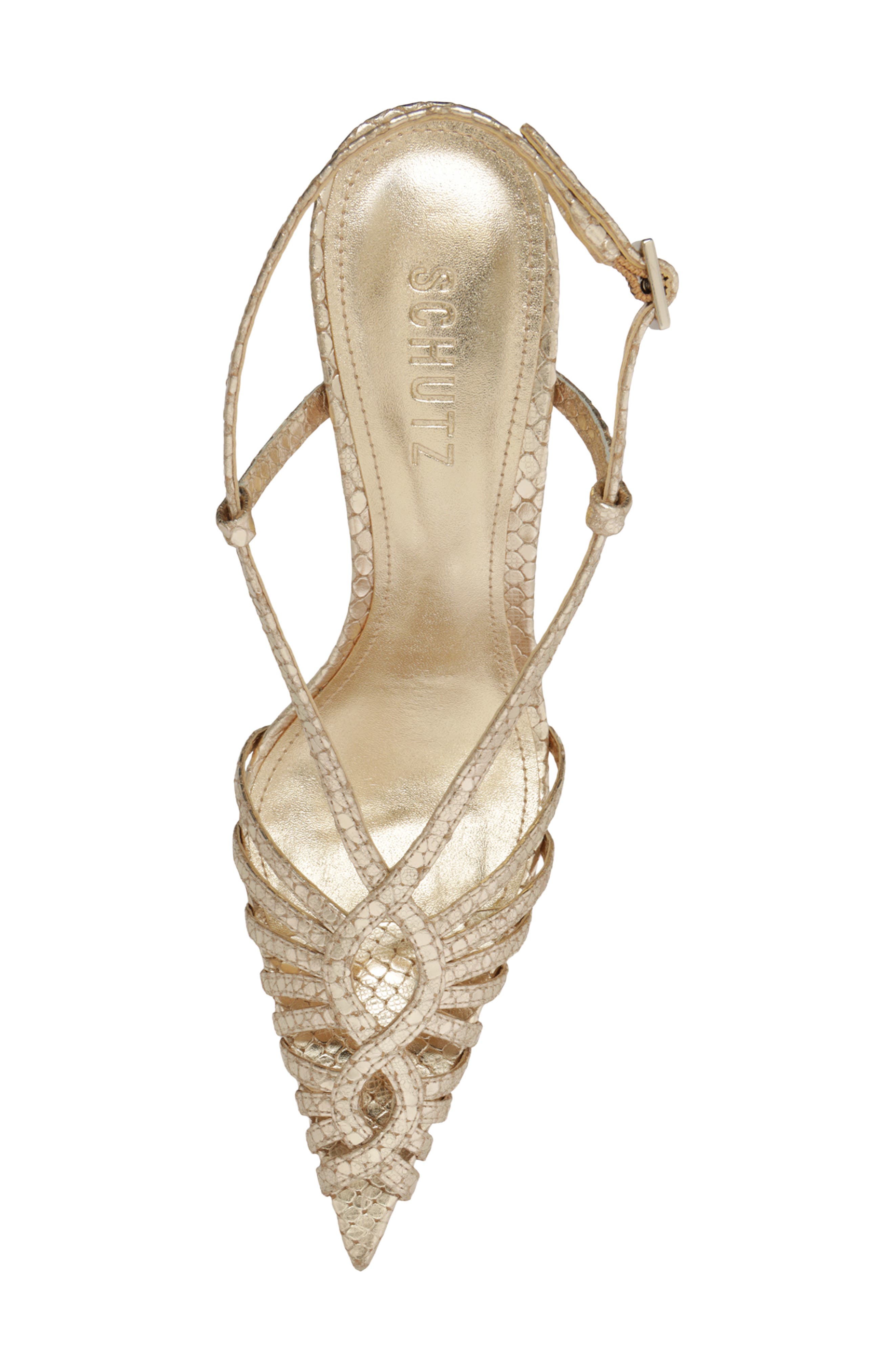 Seraphine Snakeskin Embossed Slingback Sandal, Alternate, color, PLATINUM