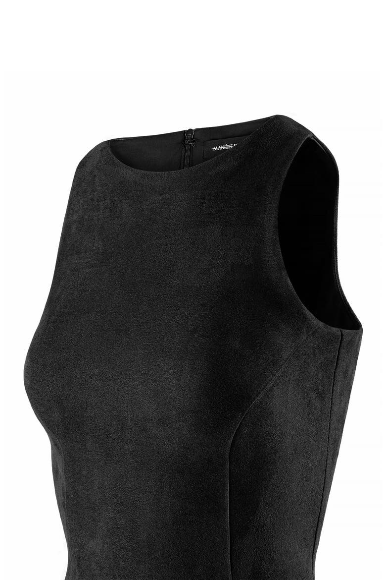 Adele Suede Racer Neck Bodysuit, Alternate, color, Black
