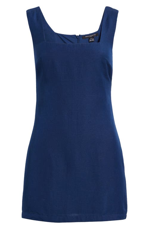 French Connection Birdie Linen Square Neck Mini Dress  Dresses In Midnight Blue