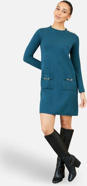 Yumi Long Sleeve Knitted Tunic Dress