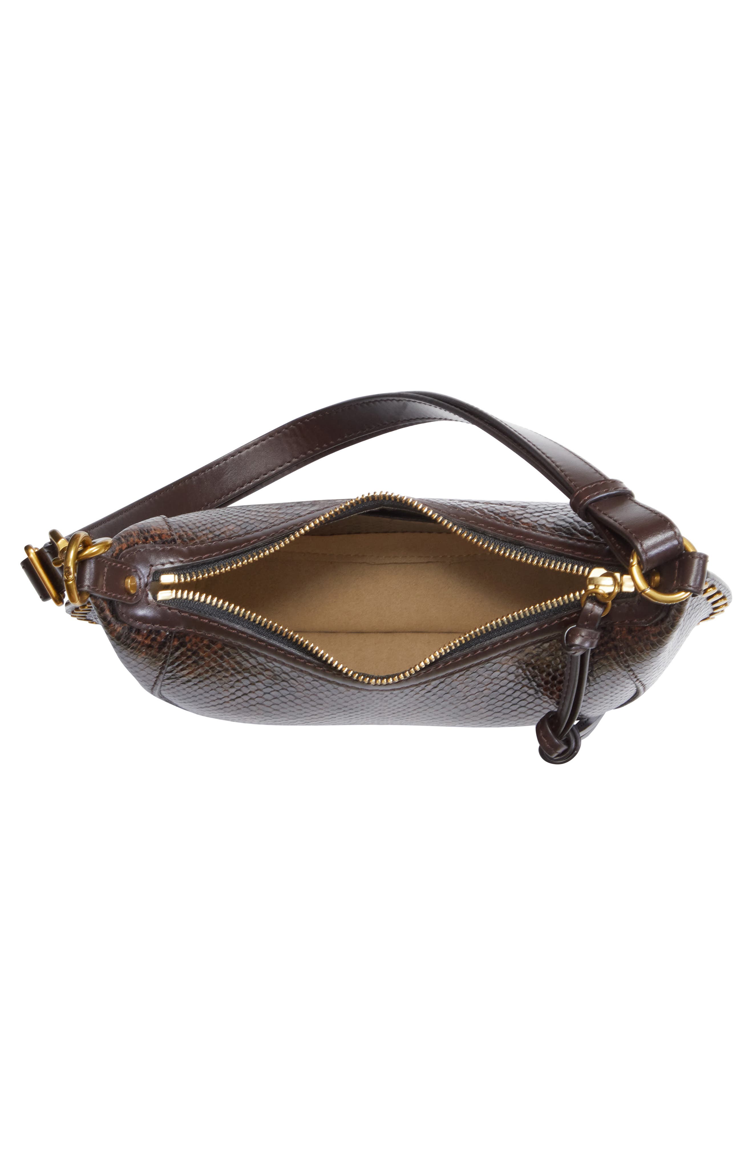 Oskan Moon Studded Leather Hobo Bag, Alternate, color, MOCHA