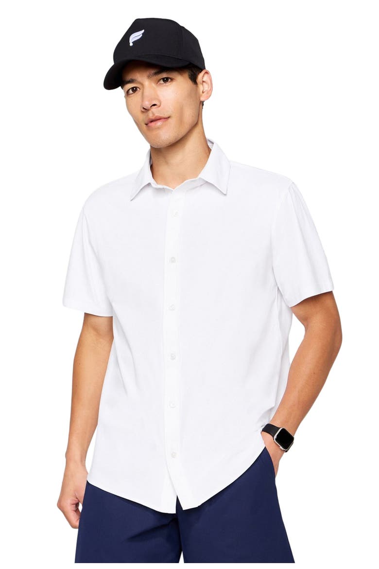 The Don Short Sleeve Button Up, Main, color, Classic White
