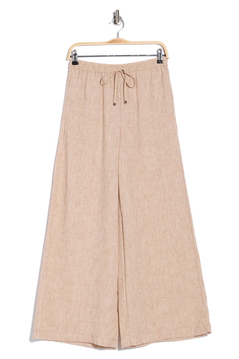 Crinkled Drawstring Waist Pants, Alternate, color, MOCHA