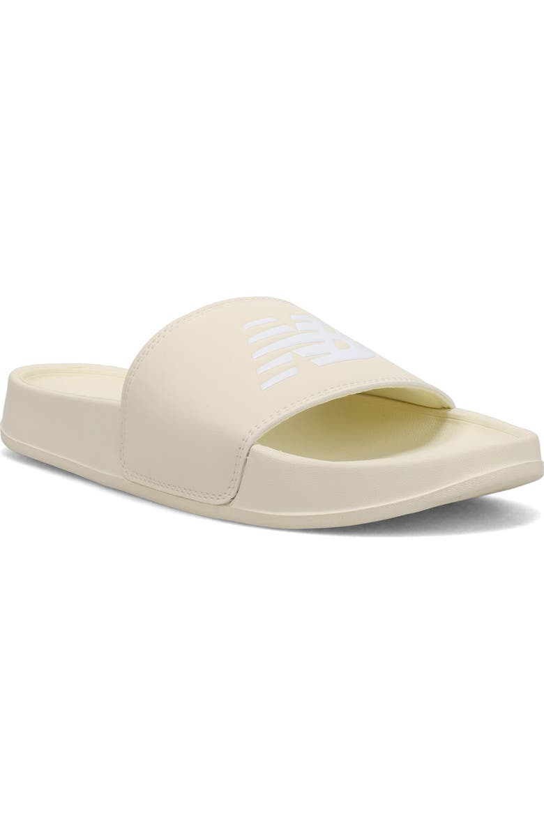 New Balance 200 Faux Fur Slide Sandal, Main, color, Calcium/ White