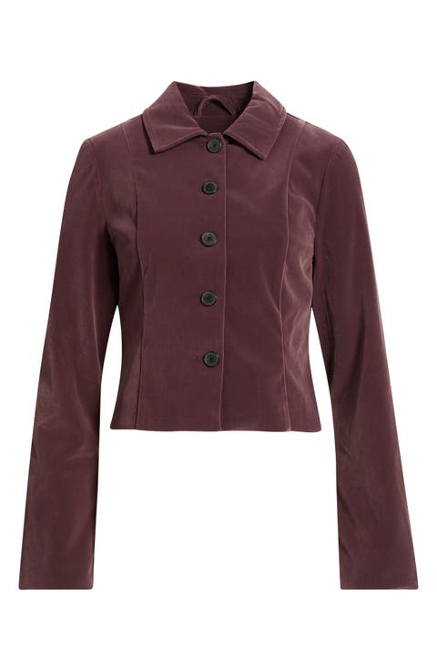 Velvet Button Up Jacket