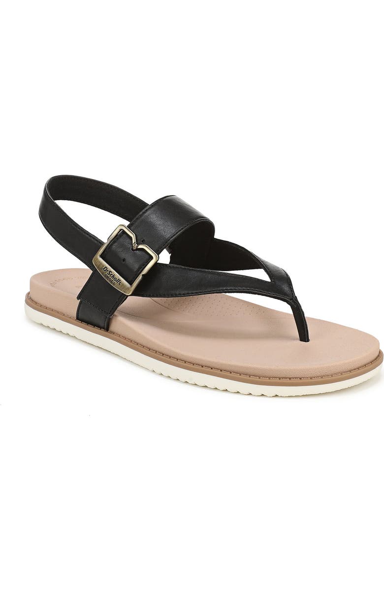 Dr. Scholl's So Chill Sandal, Main, color, Black Faux Leather