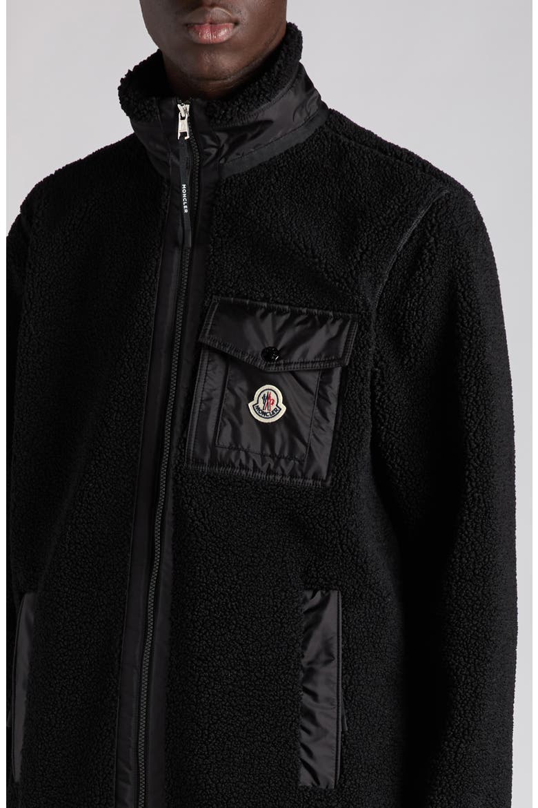 Faux Shearling Jacket, Alternate, color, BLACK
