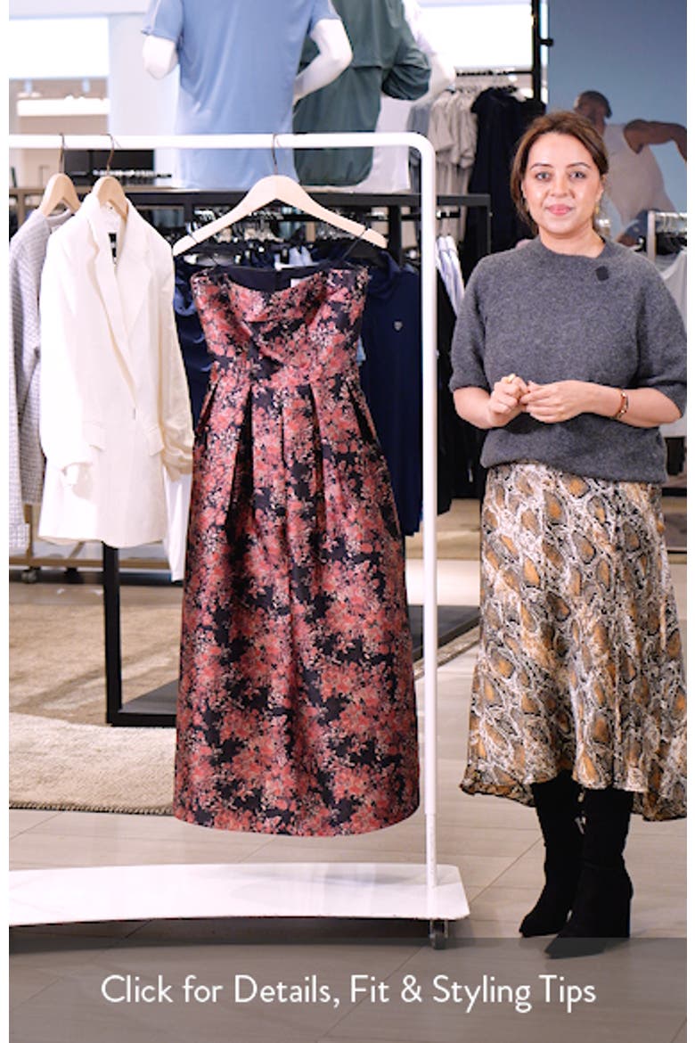 Floral Print Strapless Maxi Dress video