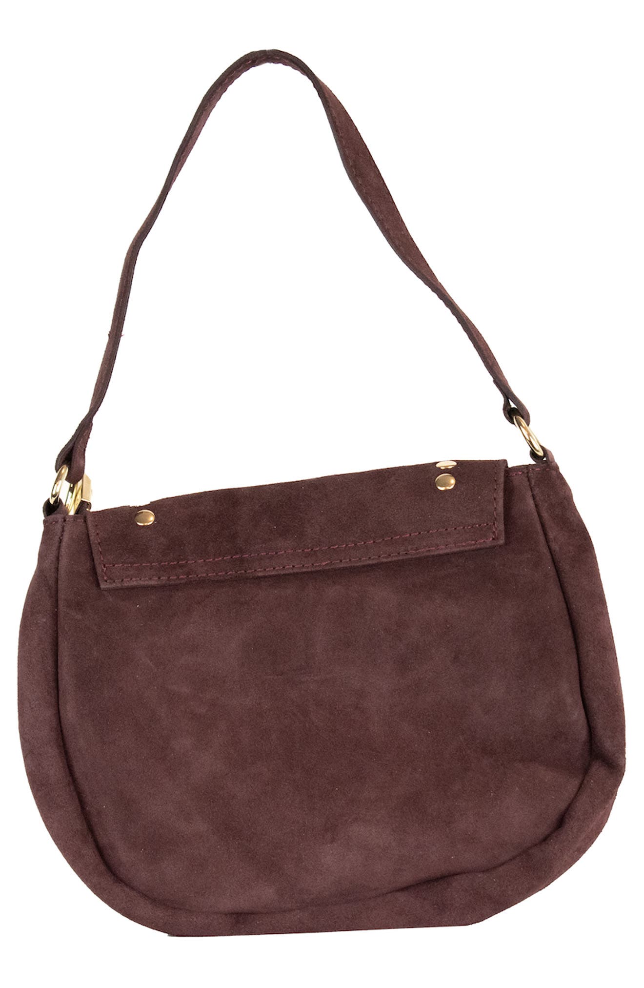 Studded Shoulder Bag, Alternate, color, DARK RED