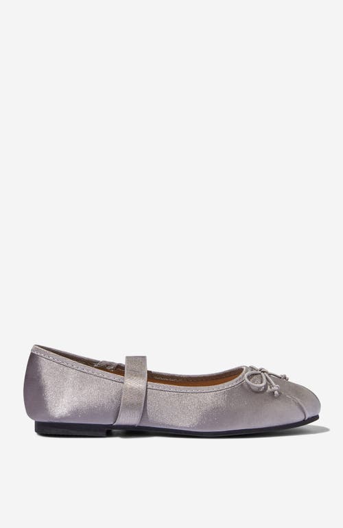Cotton On Kids Kid's Olivia Ballet Flat In Steel Satin