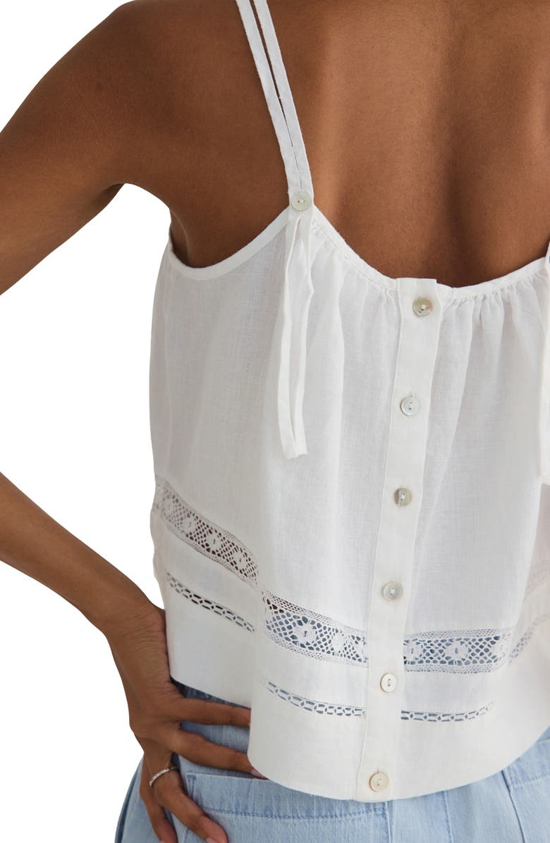 Bella Dahl Lace Inset Button Back Linen Camisole, Alternate, color, 