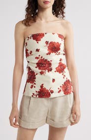 Faithfull the Brand Alexa Strapless Linen Top