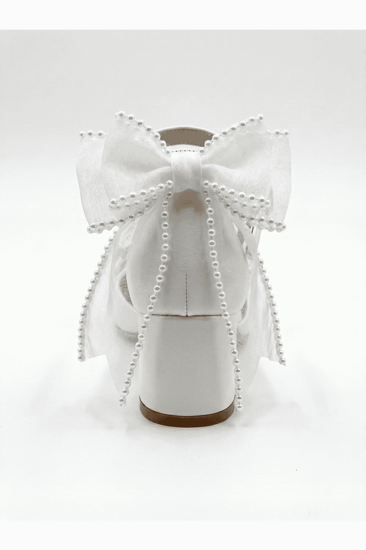 Forever & Always Shoes Floraya Bow Block Heel Bridal Sandal, Alternate, color, Ivory