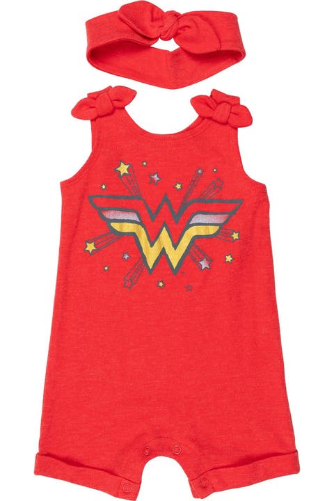 Justice League Wonder Woman Sleeveless Romper and Headband Set