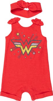 DC Comics Justice League Wonder Woman Sleeveless Romper and Headband Set