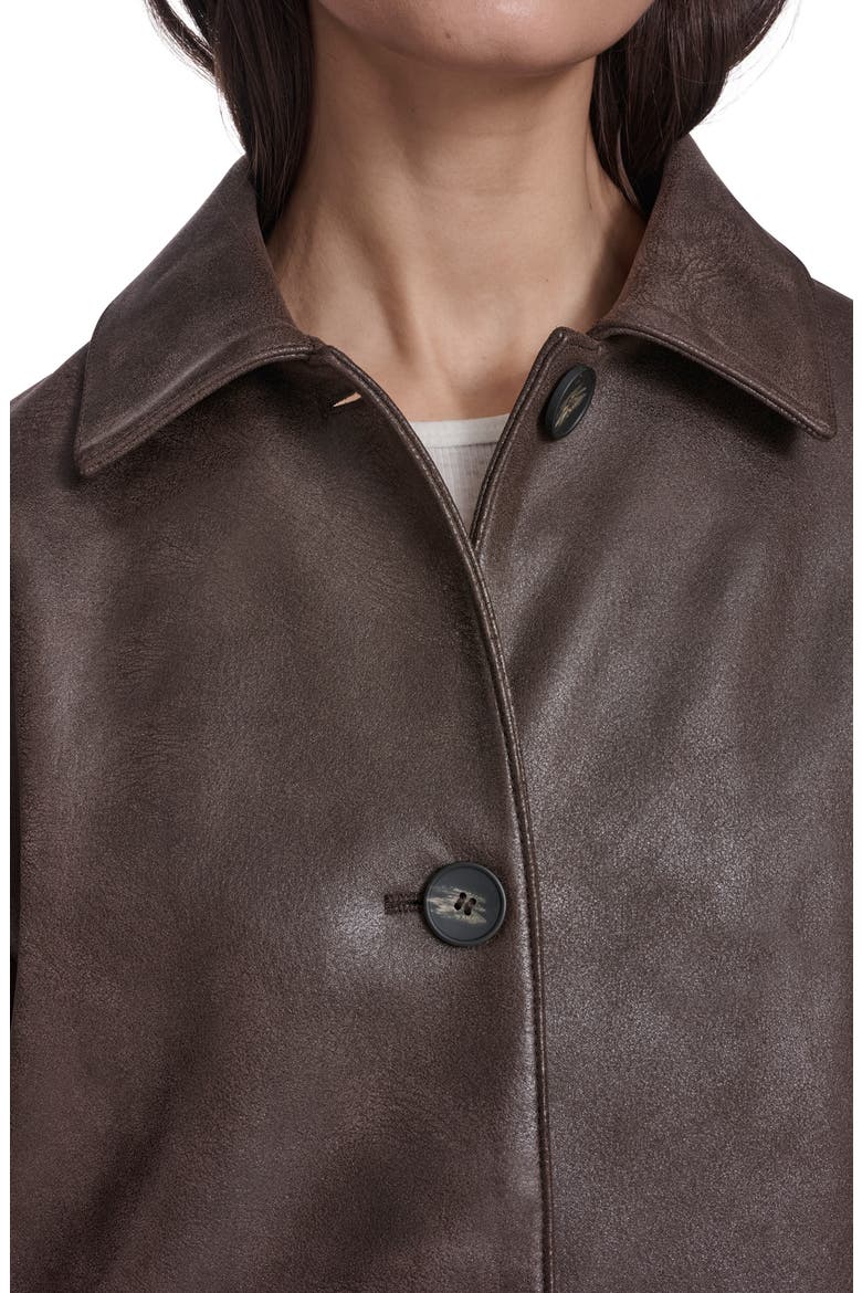 Water Resistant Faux Leather Coat, Alternate, color, DARK BROWN FAUX SUEDE