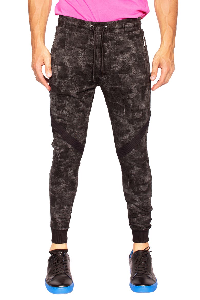 Camo Drawstring Joggers, Main, color, BLACK