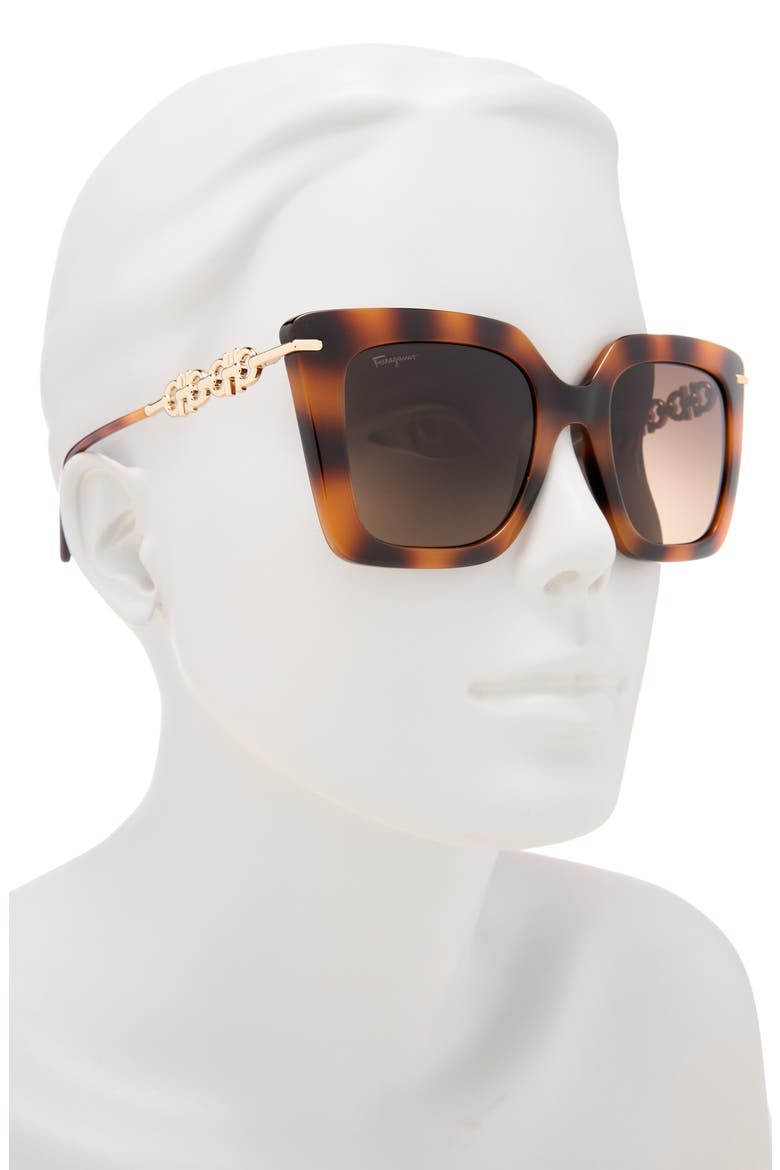 Gancini 51mm Rectangular Sunglasses, Alternate, color, CLASSIC HAVANA
