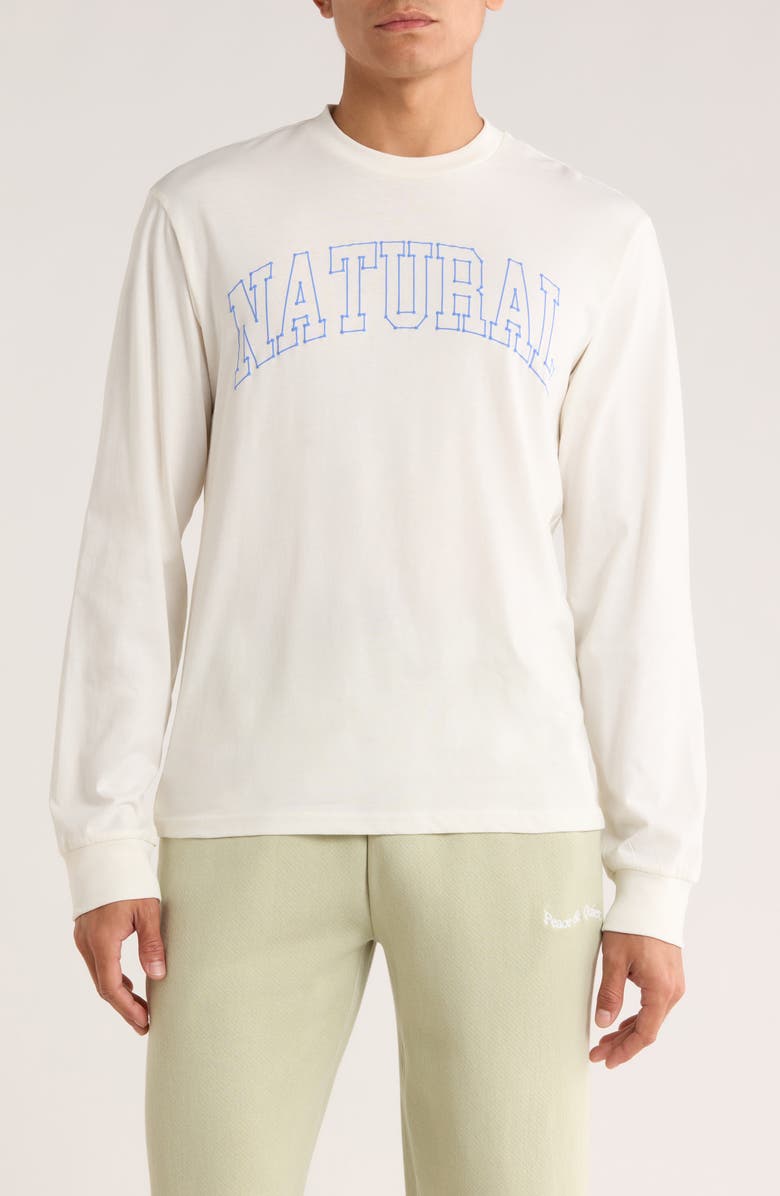 Museum of Peace & Quiet Outline Long Sleeve Graphic T-Shirt, Main, color, White