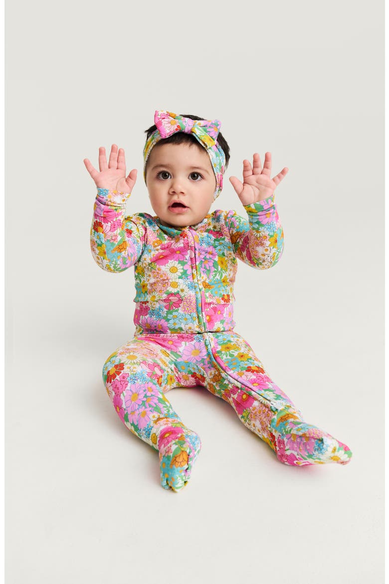 Print Convertible Footie, Alternate, color, PINK