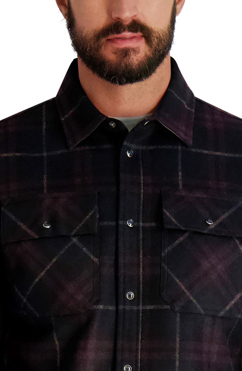 Plaid Ponte Snap-Up Shirt