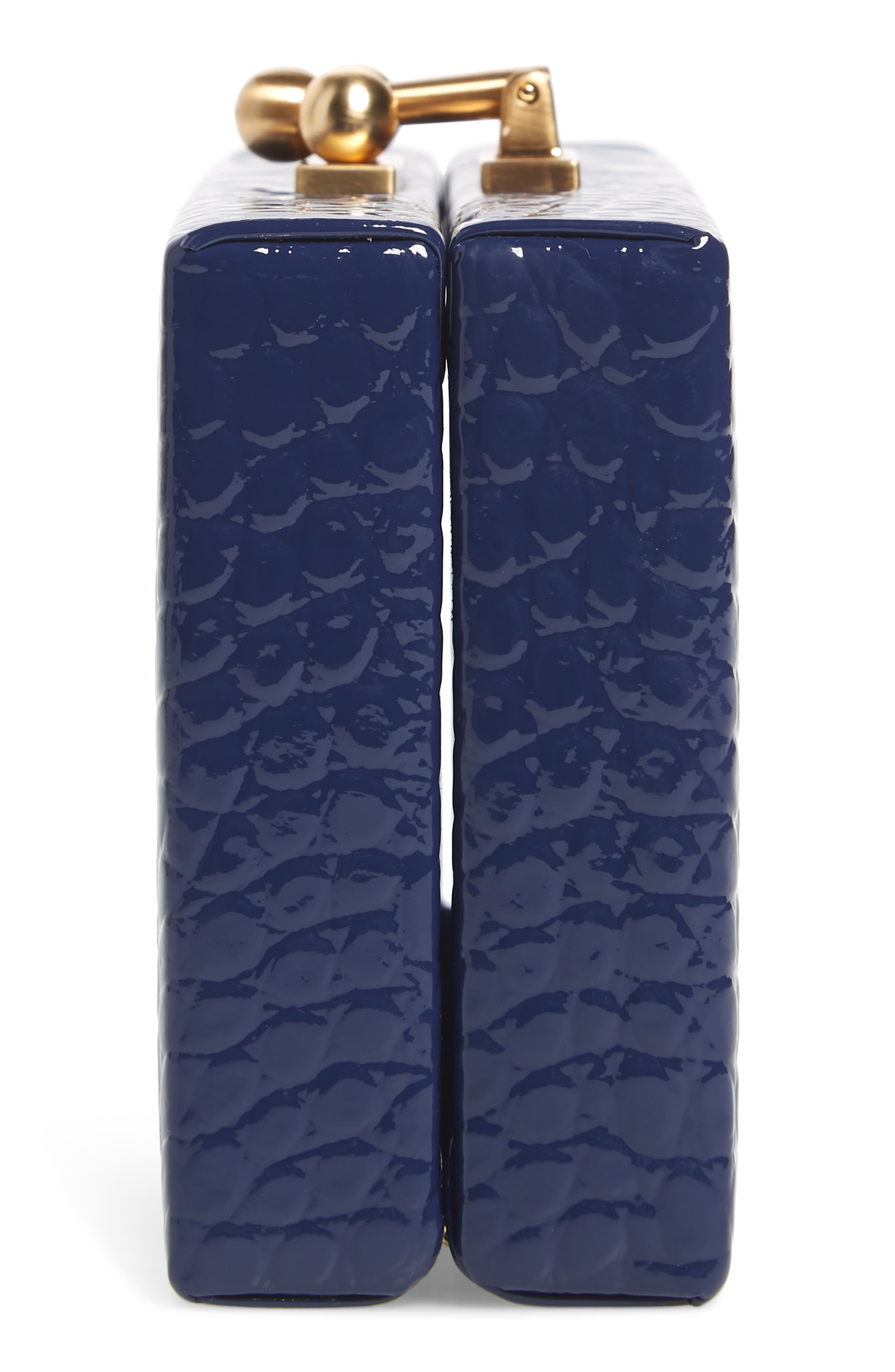 Edie Parker Jean Embossed Leather Box Clutch, Alternate, color, 