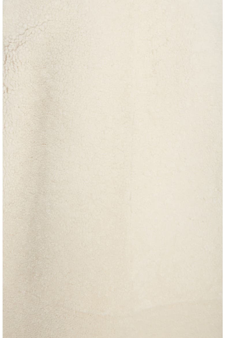 Leather Trim Genuine Shearling Cape, Alternate, color, ECRU/ COGNAC