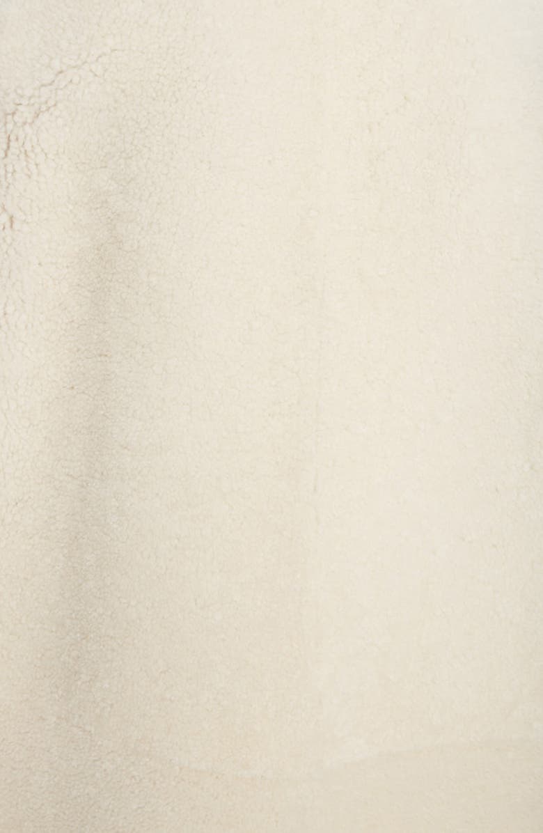 Saint Laurent Leather Trim Genuine Shearling Cape, Alternate, color,