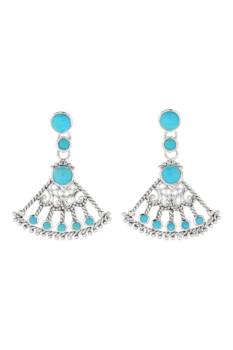 Turquoise Fan Drop Earrings, Alternate, color, TURQUOISE