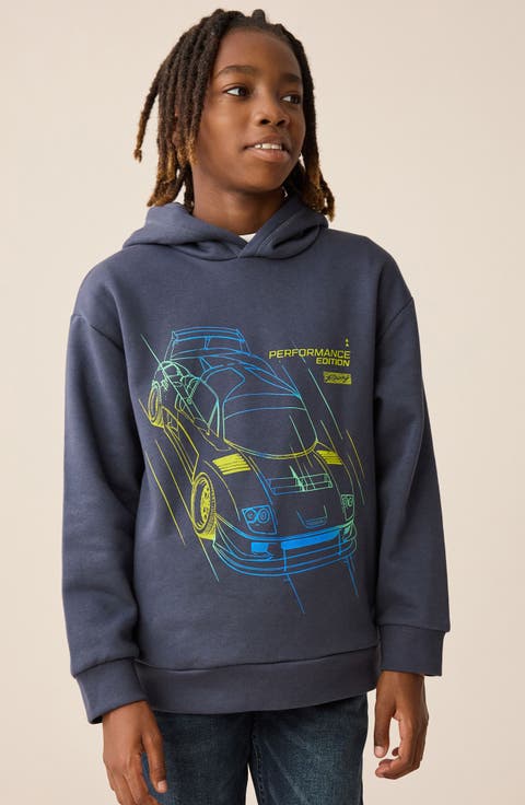 Kids' Car Cotton Blend Graphic Hoodie (Toddler, Little Kid & Big Kid)