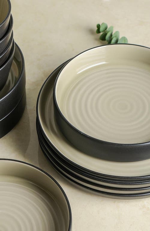 Stone Lain Elica Stoneware 12-piece Dinnerware Set In Black