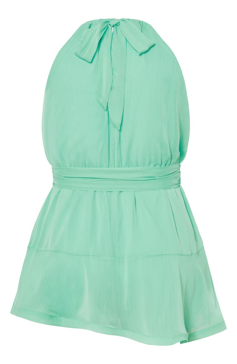 City Chic Belinda Tie Belt Romper, Alternate, color, Mint