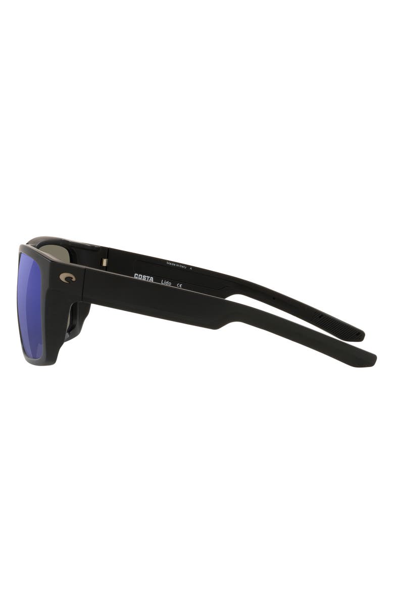 Costa Del Mar Pargo 60mm Mirrored Polarized Square Sunglasses, Alternate, color, Matte Black