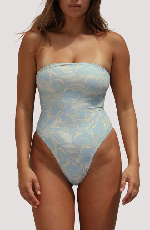 Paola Macramé Strapless One-Piece Swimsuit
