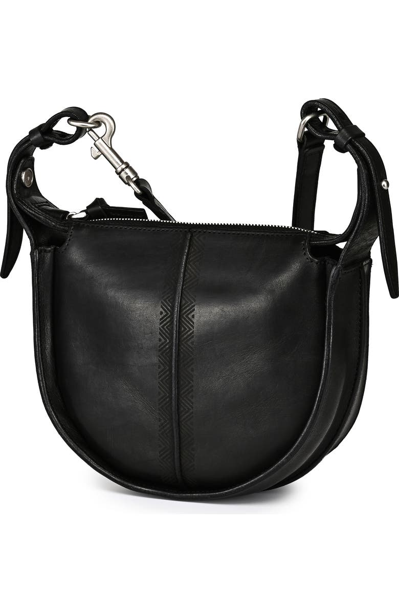OLD TREND Dahlia Genuine Leather Compact Structured Crossbody, Alternate, color, Black