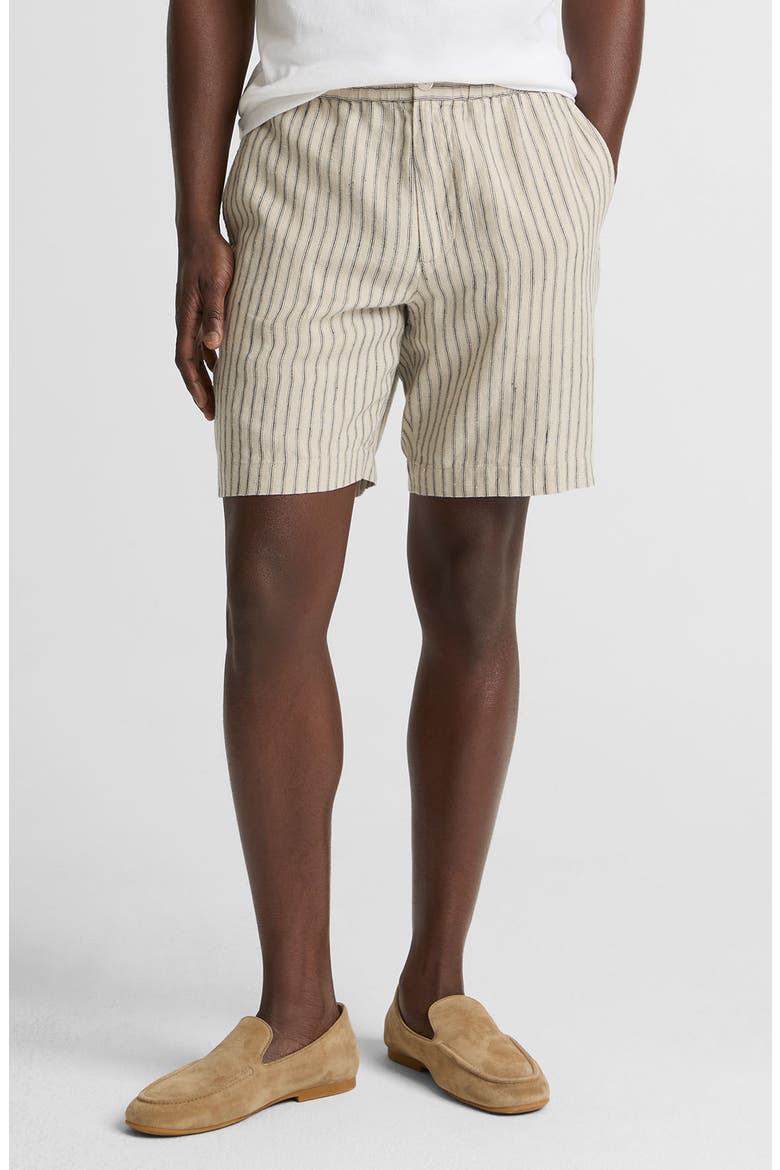Ballstone Stripe Hemp Drawstring Shorts, Main, color, PARCHMENT/ COASTAL STRIPES