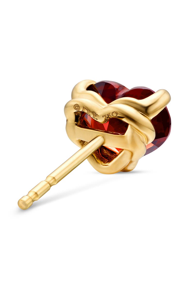 David Yurman Heart Stud Earrings in 18K Yellow Gold with Garnet, Alternate, color, Gold