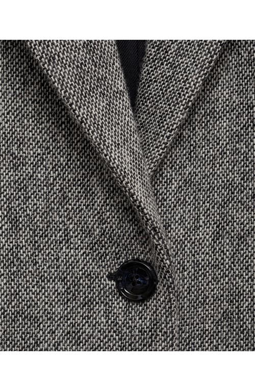 Mango Tweed Longline Coat In Grey