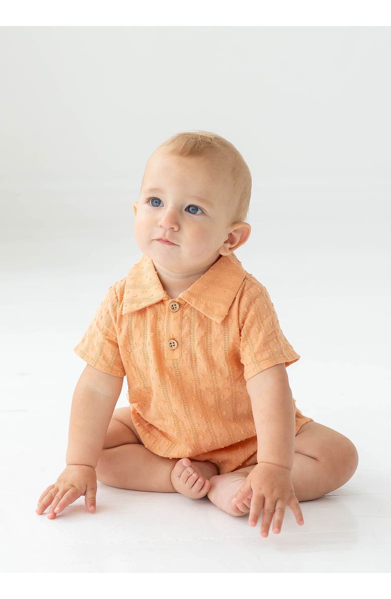Isobella & Chloe Clementine Baby Romper, Alternate, color, Orange