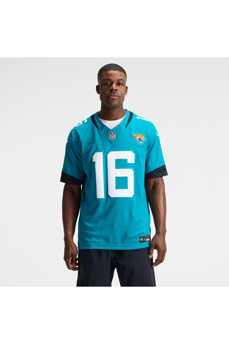 Men's Nike Trevor Lawrence Teal Jacksonville Jaguars Team Vapor F.U.S.E. Stitched Limited Jersey, Alternate, color, Teal