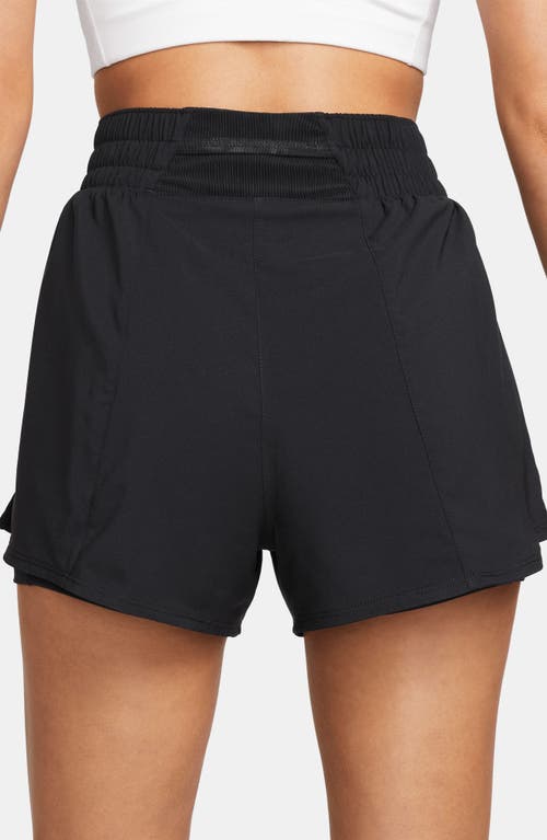 Nike One Dri-fit High-waisted 3-inch 2-in-1 Shorts In Black