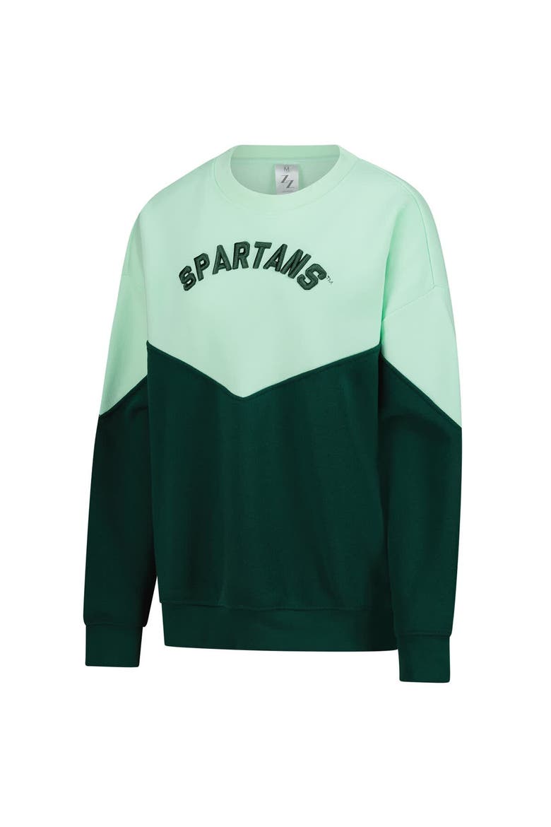 Women's ZooZatz Mint Michigan State Spartans Bestie Oversized Pullover Sweatshirt, Alternate, color, Mint